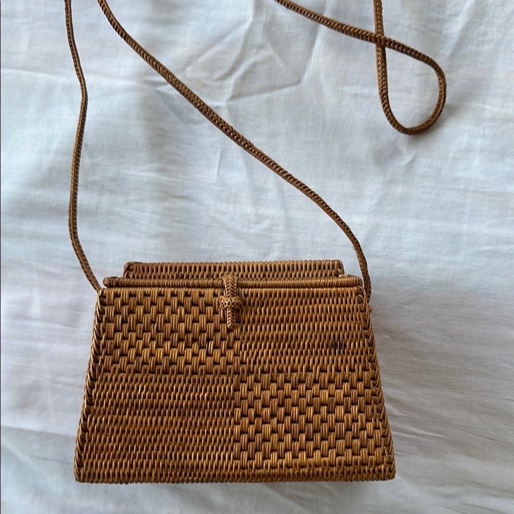Brown Woven Crossbody Bag